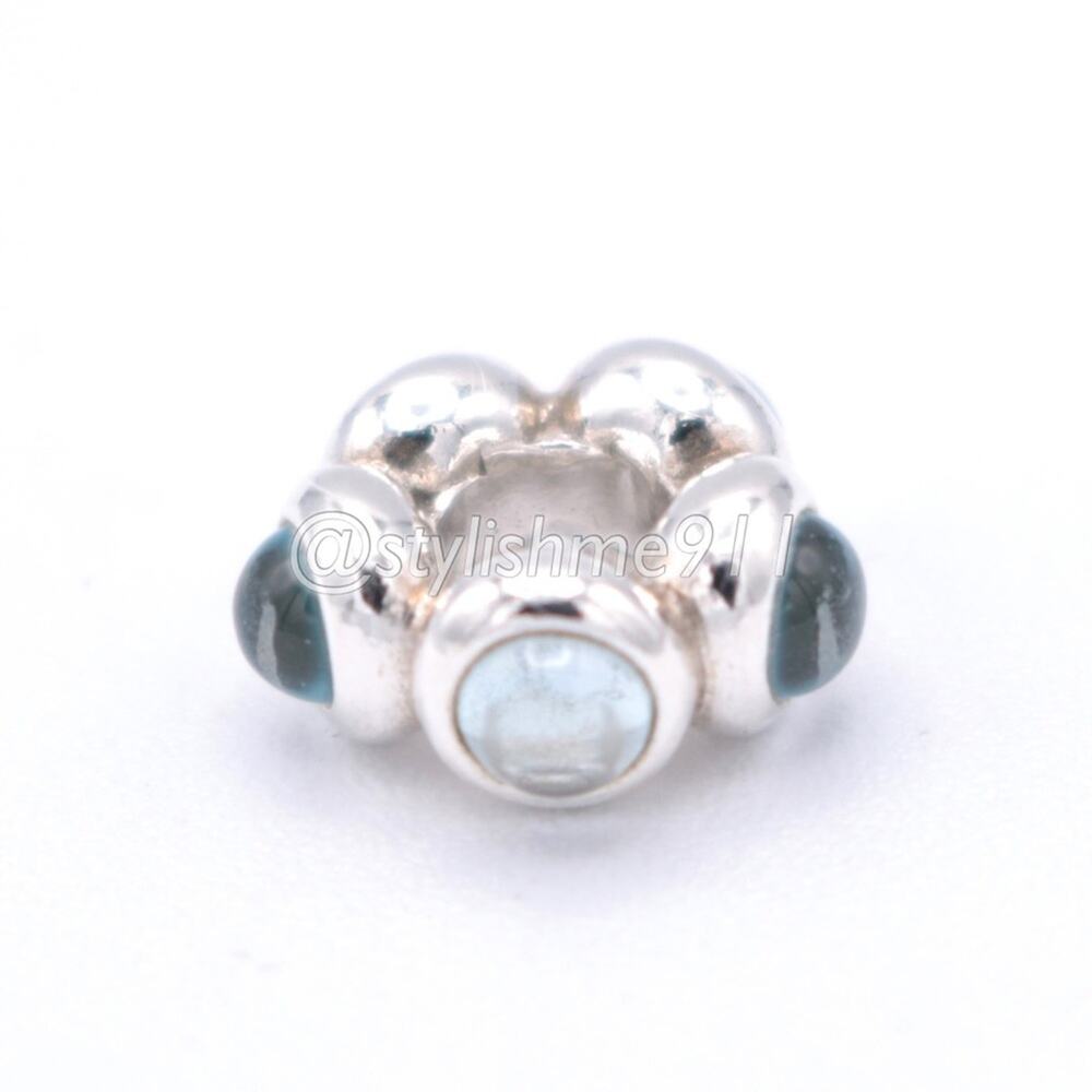Rare Authentic Pandora Blue Topaz Cabochon Charm - 790538BTP - Picture 8 of 9